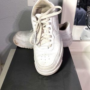 Nike af1s kinda dirty but no scuffs or tears and i can clean them